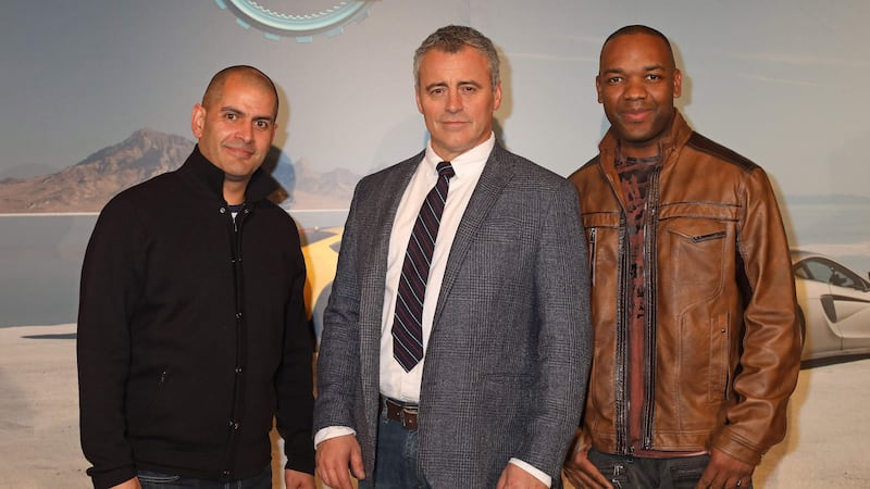 (l to r) Chris Harris, Matt Le Blanc and Rory Reid, who all appeared in Top Gear (Philip Toscano/PA)
