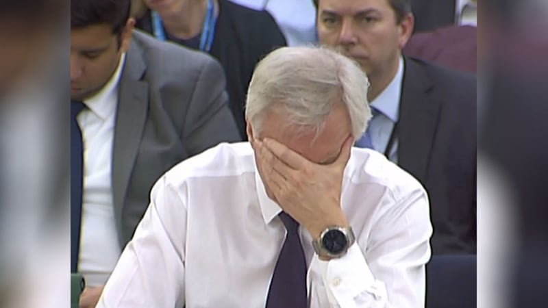 &nbsp;Brexit Secretary David Davis gives evidence on developments in European Union divorce talks to the Commons Exiting the EU Committee in Portcullis House, London. Picture by PA Wire