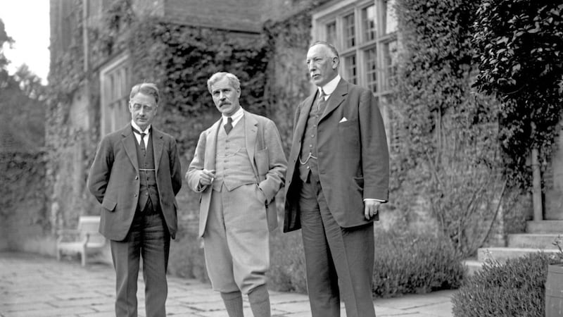 President of the Executive Council of the Irish Free State W.T Cosgrave, British Prime Minister Ramsay MacDonald and Prime Minister of Northern Ireland Sir James Craig at Chequers in 1924. Picture from Press Association 