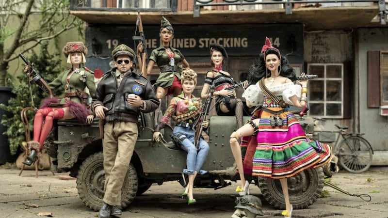 Steve Carell and dolls in Welcome To Marwen 