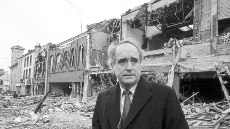 Dr Brian Mawhinney pictured in Lurgan at the scene of a car bomb attack in 1992 