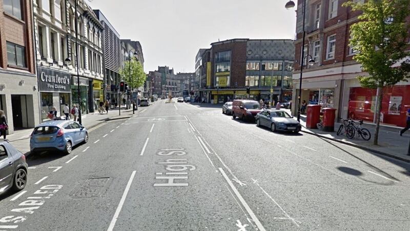 The attack happened in the High Street area of Belfast city centre 