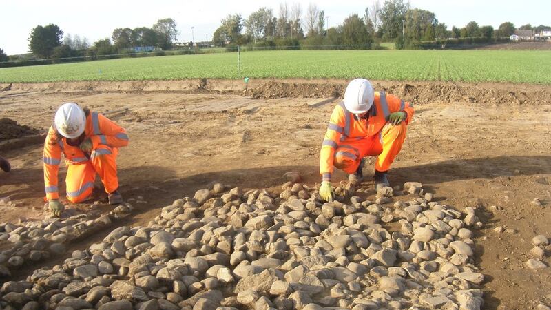 A 4,500-year-old burial has been found as part of the construction of a sewer for a new prison