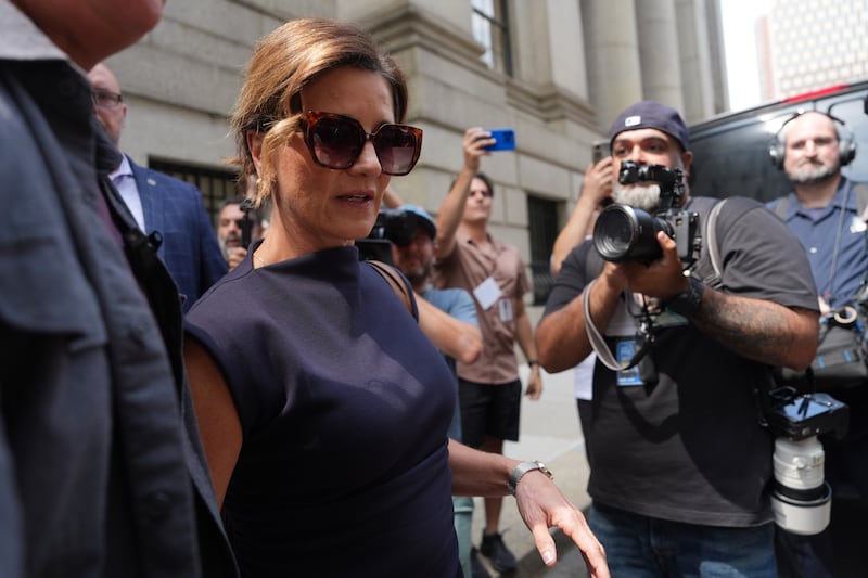 Paulette ‘Pauley’ Thompson exits Manhattan federal court after Luigi Mangione pleaded guilty to federal stalking charges in the killing of her husband Brian Thompson (Ryan Murphy/AP)
