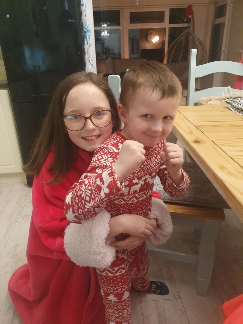 Conor McNeill with big sister Grace. Picture from Karen McErlean