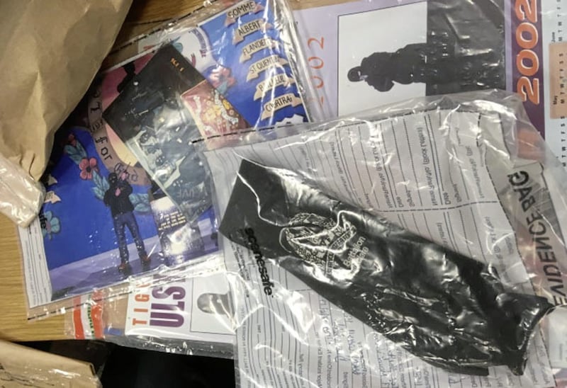 Some of the items seized during a police operation against the North Belfast UVF. Picture from PSNI 