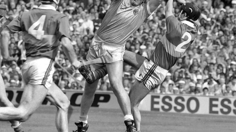 Terence McNaughton in action for Antrim against Tipperary during the 1989 All-Ireland SHC final&nbsp;&nbsp;