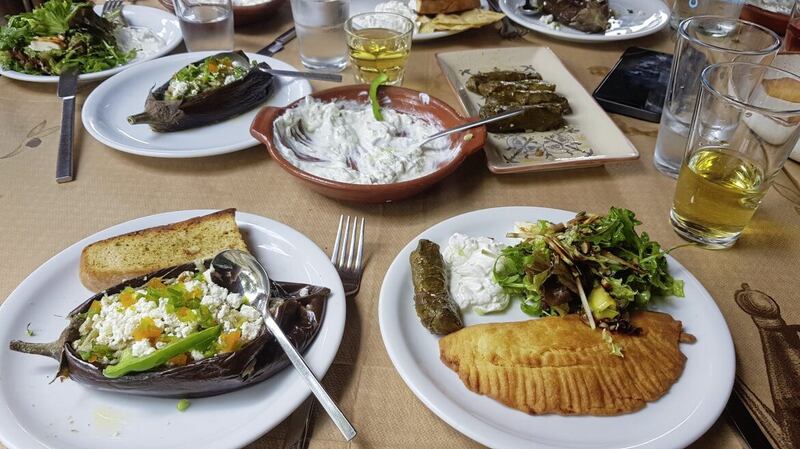 Greek meze dishes prepared by novice chef 