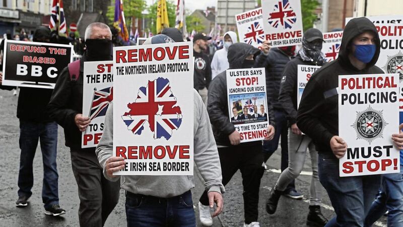 Anti-Northern Ireland Protocol rallies have been held in recent months, including in Portadown earlier this month. Picture by Brian Lawless/PA Wire