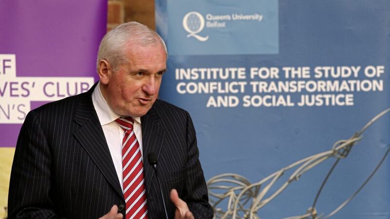 Former Taoiseach Bertie Ahern, who is a regular visitor to Queen&#39;s University, pictured at the Riddel Hall in 2016 