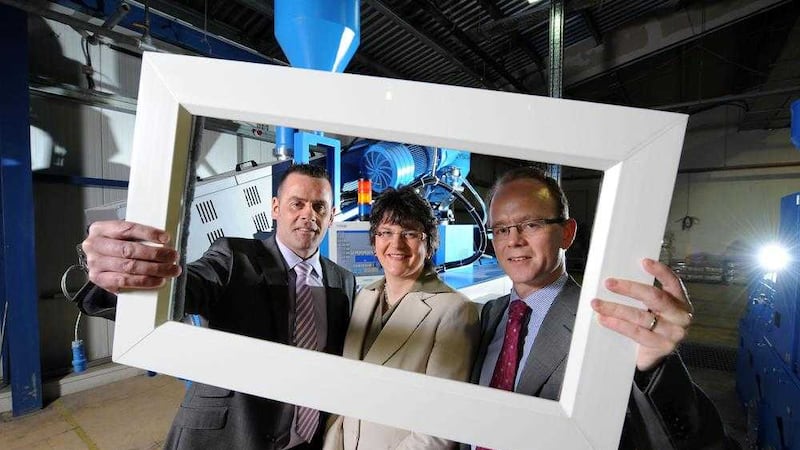 Flashback to 2011, when then-Enterprise Minister Arlene Foster announced a &pound;16m investment by Camden Group, where she is pictured with directors Kieran and Brian Lavery