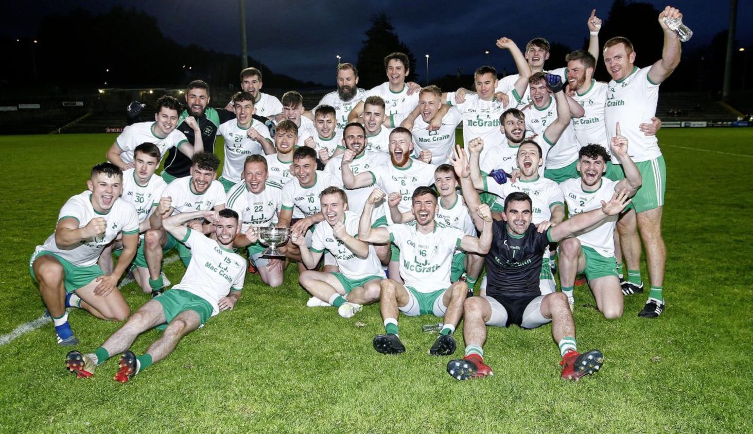 Ederney St Joseph&#39;s celebrate victory at the end of the Quinn Building Products Fermanagh Senior Football Championship final against Derrygonnelly Harps at Brewster Park, Enniskillen on September 27 2020. Picture by Philip Walsh. 