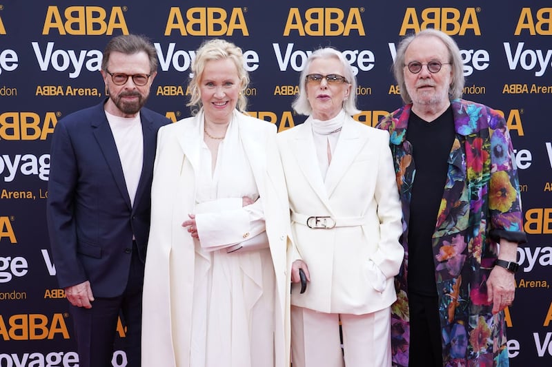 Bjorn Ulvaeus, Agnetha Faltskog, Anni-Frid Lyngstad and Benny Andersson attending the Abba Voyage digital concert launch in 2022
