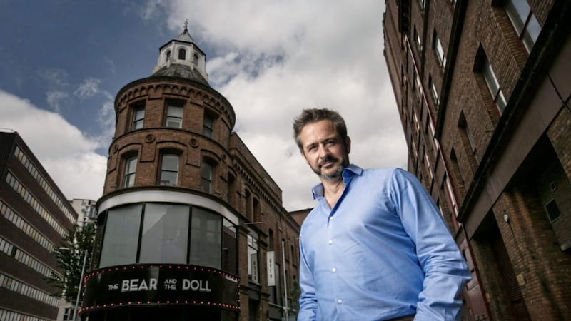 Mark Beirne outside his latest venture in Belfast - The Bear and The Doll in Little Donegall Street 