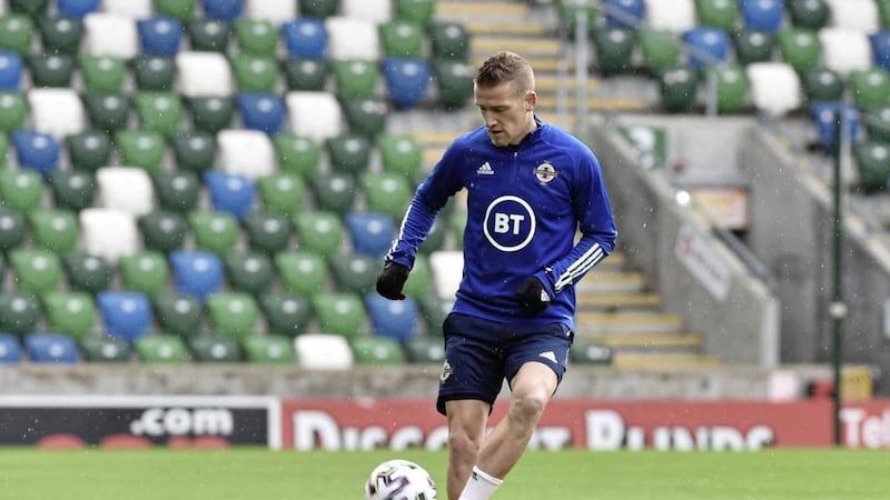 Northern Ireland captain Steven Davis will break the appearance record of Pat Jennings tonight against Bosnia &amp; Herzegovina.<br /> Pic Colm Lenaghan/Pacemaker