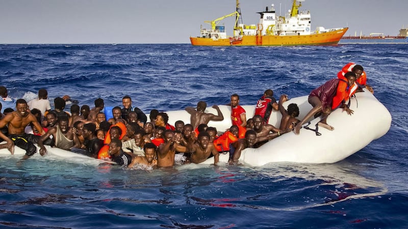 The European Union's border agency says the number of migrants crossing the Mediterranean Sea to Italy more than doubled last month. Picture by Patrick Bar/SOS Mediterranee via AP