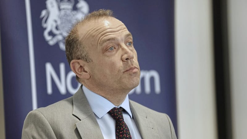 Secretary of State for Northern Ireland Chris Heaton-Harris has refused to be drawn on the basis he might use to determine whether a border referendum could be called. Picture by Hugh Russell. 