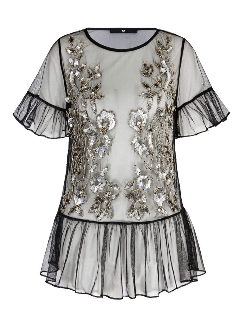 V by Very Embellished Mesh Top, &pound;30 