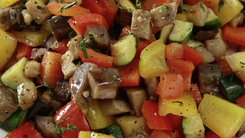 Ratatouille &ndash; Niall prefers the ingredients chopped up small, for a better grouping of flavours with each mouthful 