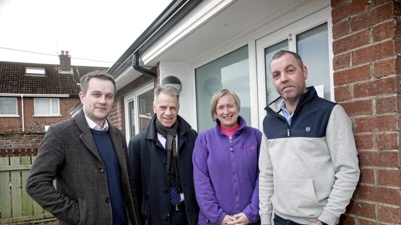 Choice Group chief executive Michael McDonnell (second left) with Jason Donaldson (Choice project manager), Lorna Brown (Choice asset project liaison officer) and Raymond McCartan (Piperhill site manager) 