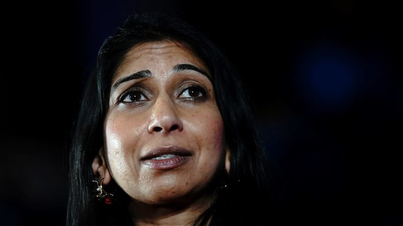 Home Secretary Suella Braverman speaking during the National Conservatism Conference at the Emmanuel Centre, central London. Picture date: Monday May 15, 2023.