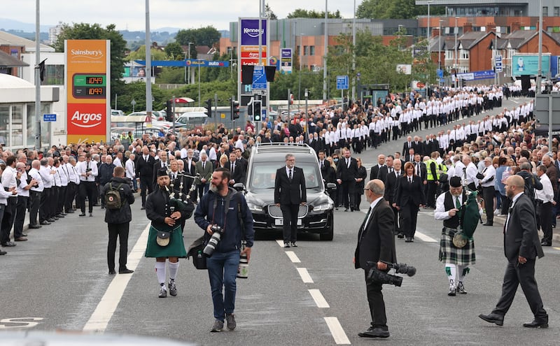 &nbsp;The funeral procession of senior Irish Republican and former leading IRA figure Bobby Storey following the funeral at St Agnes' Church in west Belfast