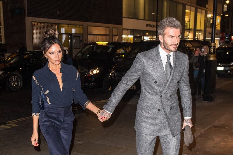 David and Victoria Beckham at a Fashion Week dinner – London Fashion Week Men’s AW19