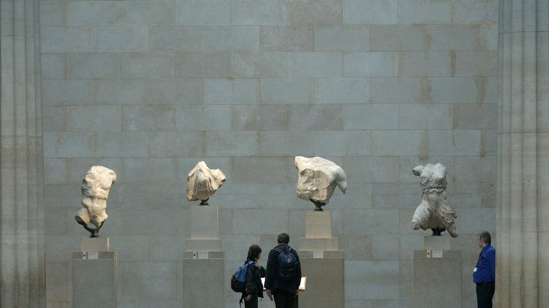 Sections of the Parthenon Marbles, also known as the Elgin Marbles, in London’s British Museum (Matthew Fearn/PA)