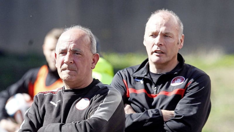 Cliftonville&#39;s stand-in management duo of Tommy Breslin and Peter Murray (right) are aiming to lift confidence at the club. 