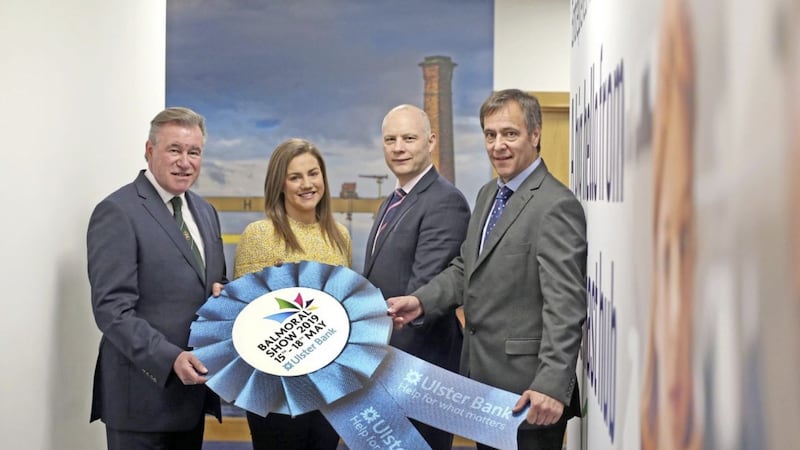 At the stakeholder breakfast are (from left) Alan Crowe, chief executive of the Royal Ulster Agricultural Society; Gabi Burnside, entrepreneur acceleration manager at Ulster Bank; Richard Ramsey, chief economist Ulster Bank and Cormac McKervey, Ulster Bank&#39;s senior agriculture manager 