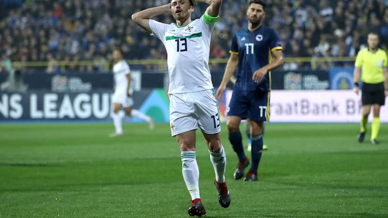 &nbsp;Corry Evans reacts to another Northern Ireland miss