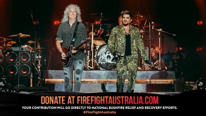 The rock group were joined by other acts at the fundraising concert in Sydney.