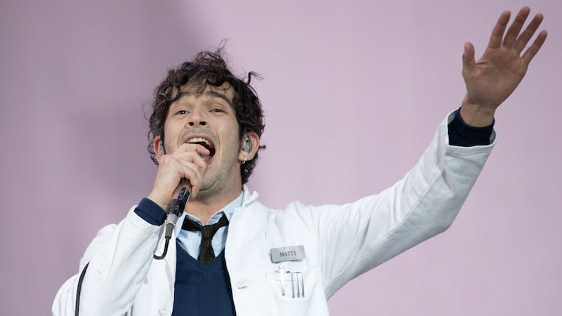 The 1975’s Matty Healy made a speech about homosexuality, which is illegal in Malaysia, and kissed bassist Ross MacDonald on stage (Lesley Martin/PA)