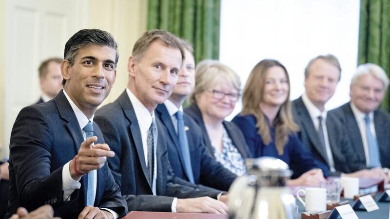 Prime Minister Rishi Sunak (left), alongside Chancellor of the Exchequer Jeremy Hunt (second left), holding his first Cabinet meeting in Downing Street last October. Picture by Stefan Rousseau/PA Wire 