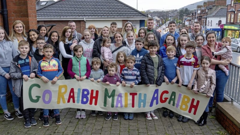The third generaton of the Shaw&#39;s Road Gaeltacht say a bit &quot;Go Raibh Maith Agaibh&quot; (thank you) to their grandparents.  