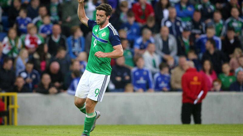 Northern Ireland&#39;s Will Grigg during the International Friendly at Windsor Park on Friday. Picture Niall Carson/PA 