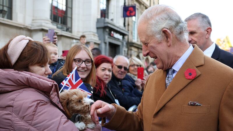Crowds, including Paul Elliott of the Chuckle Brothers, lined the streets to greet the royals.