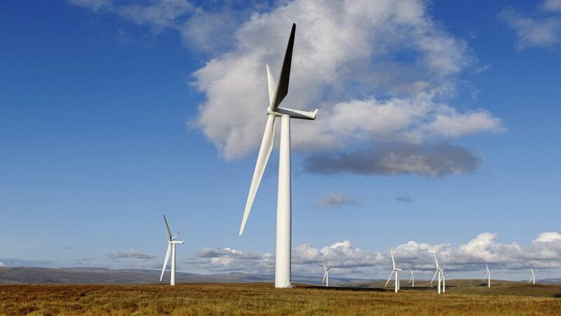 More than 35 per cent of total electricity consumption in Northern Ireland last year was generated from renewable sources such as wind farms 
