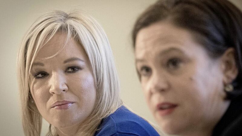 Sinn F&eacute;in vice-president Michelle O'Neill and president Mary Lou McDonald. Picture by Stefan Rousseau, Press Association