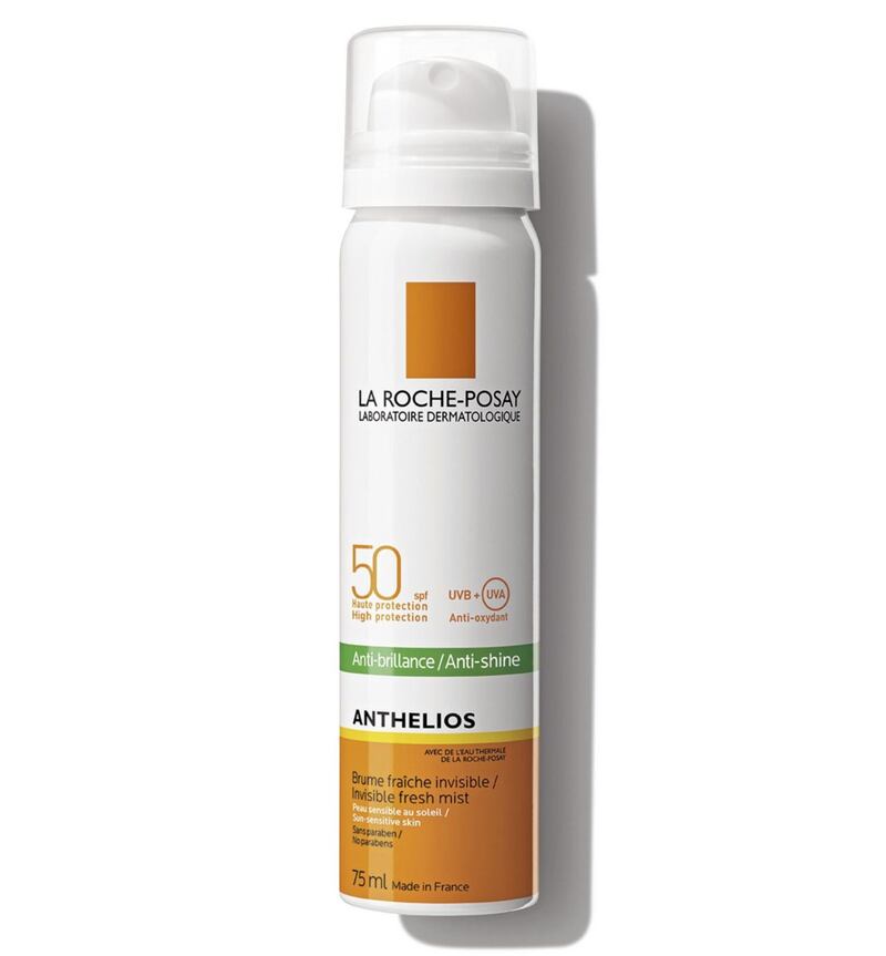 La Roche-Posay Anthelios Anti-Shine Face Mist SPF 50+, &pound;10.49 (was &pound;13.99), available from Superdrug 