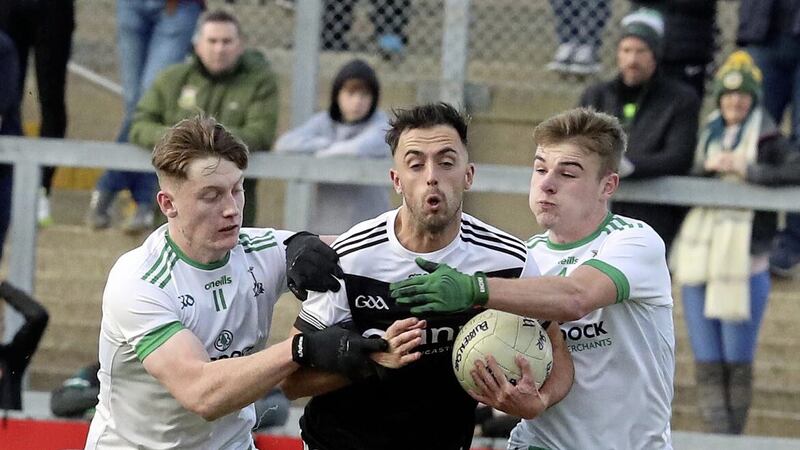Last year&#39;s county final defeat to Kilcoo was Ryan Magill&#39;s first at senior level, and he will be hoping to help the St Mary&#39;s back to that stage again. Picture by Philip Walsh 