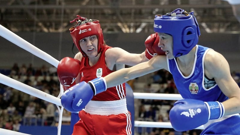 Monkstown&#39;s Michaela Walsh marked her return to the ring with an impressive victory over Morocco&rsquo;s Widad Bertal, and will be back between the ropes in last 16 action today. Picture by PA 