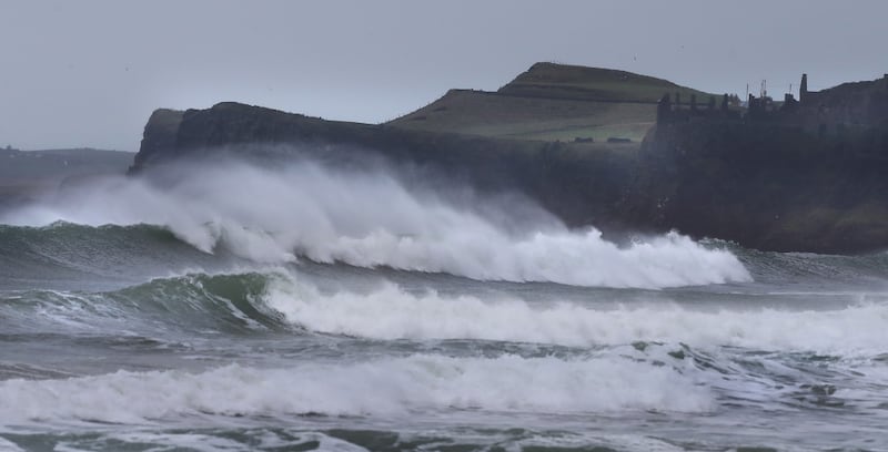 Huge waves at the north coast on Sunday as Storm Isha brought string winds. PICTURE: MARGARET MCLAUGHLIN