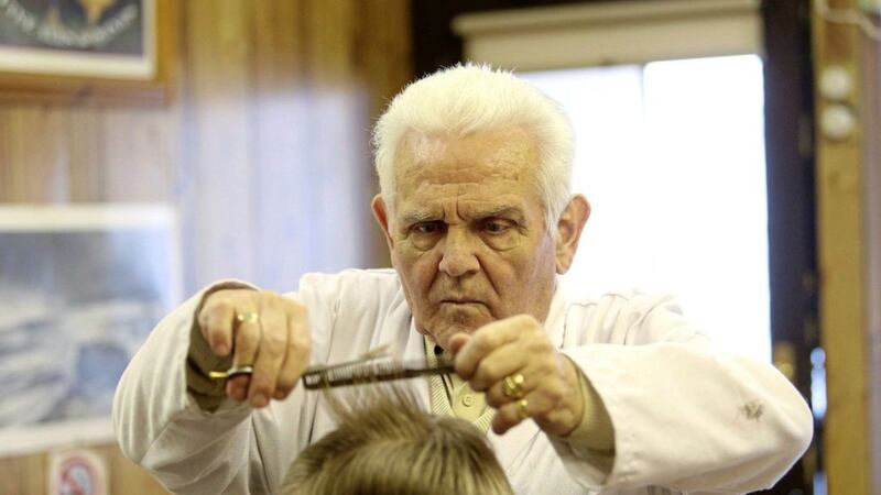 Dermot Collins hangs up his scissors after cutting hair in Kilkeel since the 1950&#39;s Picture Mal McCann. 