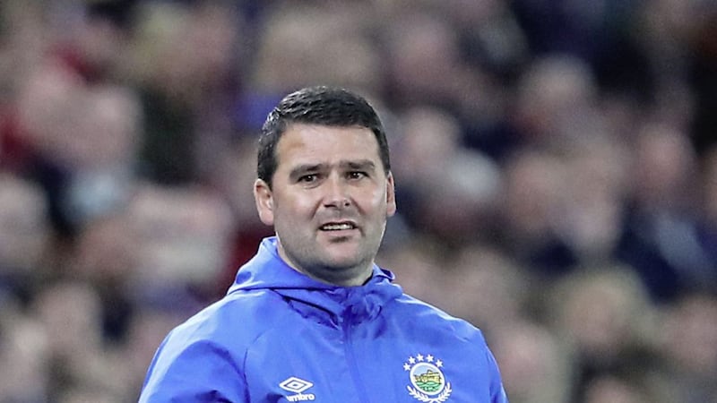 Linfield manager David Healy celebrated another league title last night 