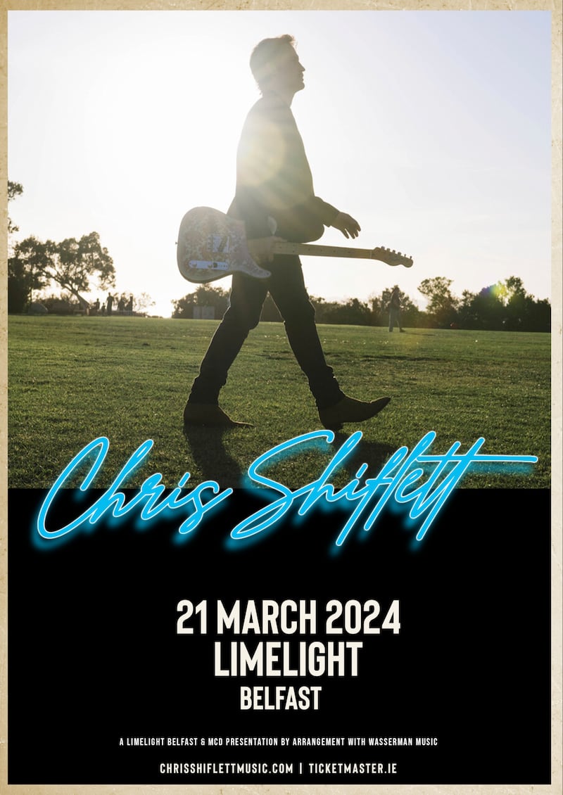 A poster for Chris Shiflett's Belfast show at The Limelight