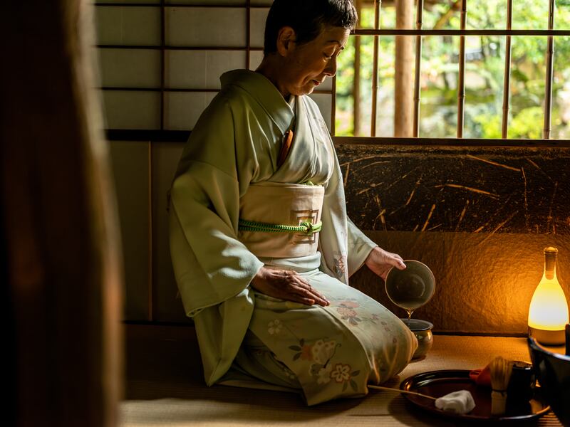 A traditional tea ceremony at Ninna-Ji Temple (DMO Kyoto/PA)