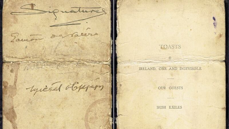 Documents with the signatures of both Michael Collins and Eamon de Valera are extremely rare 
