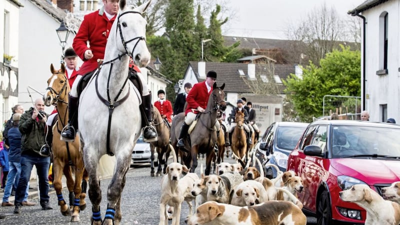 The North Down New Year hunt at Crawfordsburn. Picture by Liam McBurney/PA Wire 