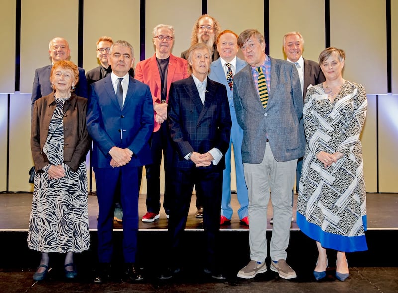Sir Paul McCartney and his LIPA companions for 2019, including Rowan Atkinson and Stephen Fry